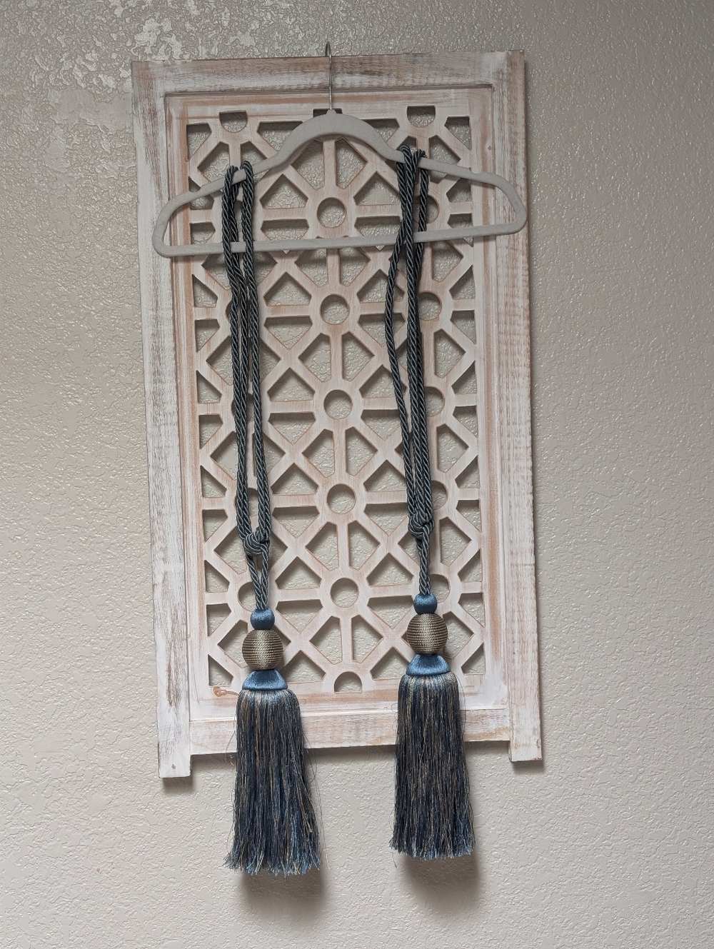 blue/ gold tassel curtain tie backs 2 pack luxury designer modern Victorian